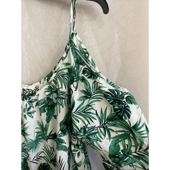 Solitaire swim white cold shoulder tunic cover-up, women Large Green‎ White - Picture 3 of 6